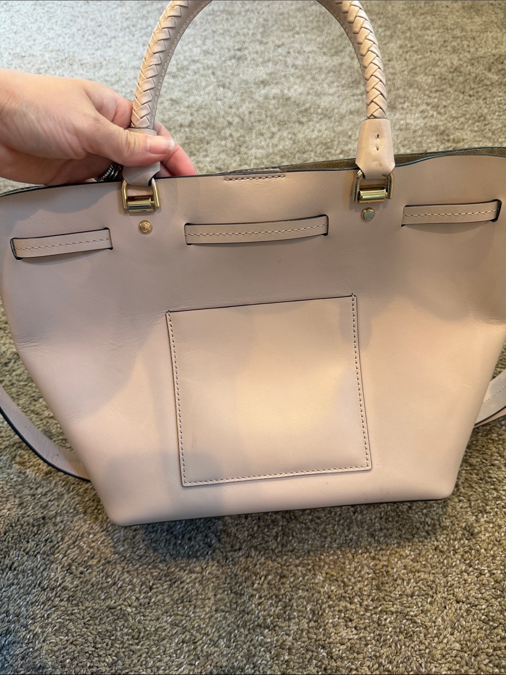 Michael Kors Pale Pink Leather Tote with Gold Hardware - Picture 4 of 5
